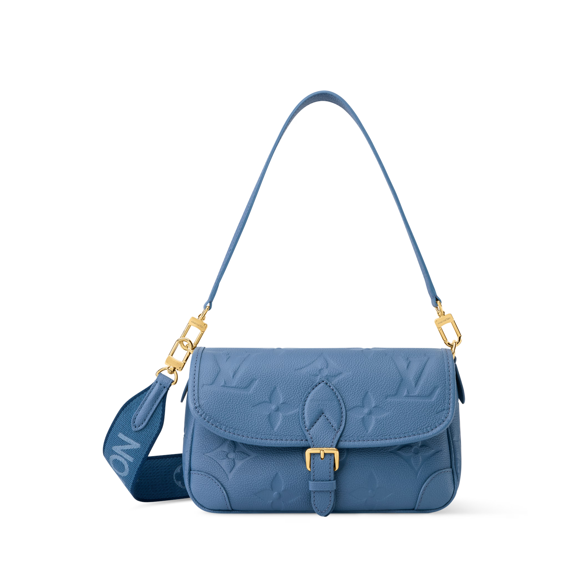 Diane Monogram Empreinte Leather Blue Jean Gold-Toned Hardware