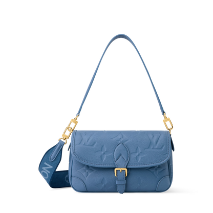 Diane Monogram Empreinte Leather Blue Jean Gold-Toned Hardware
