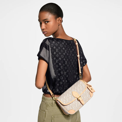Diane PM Monogram Emblème Peuplier Jacquard Textile Gold-Toned Hardware