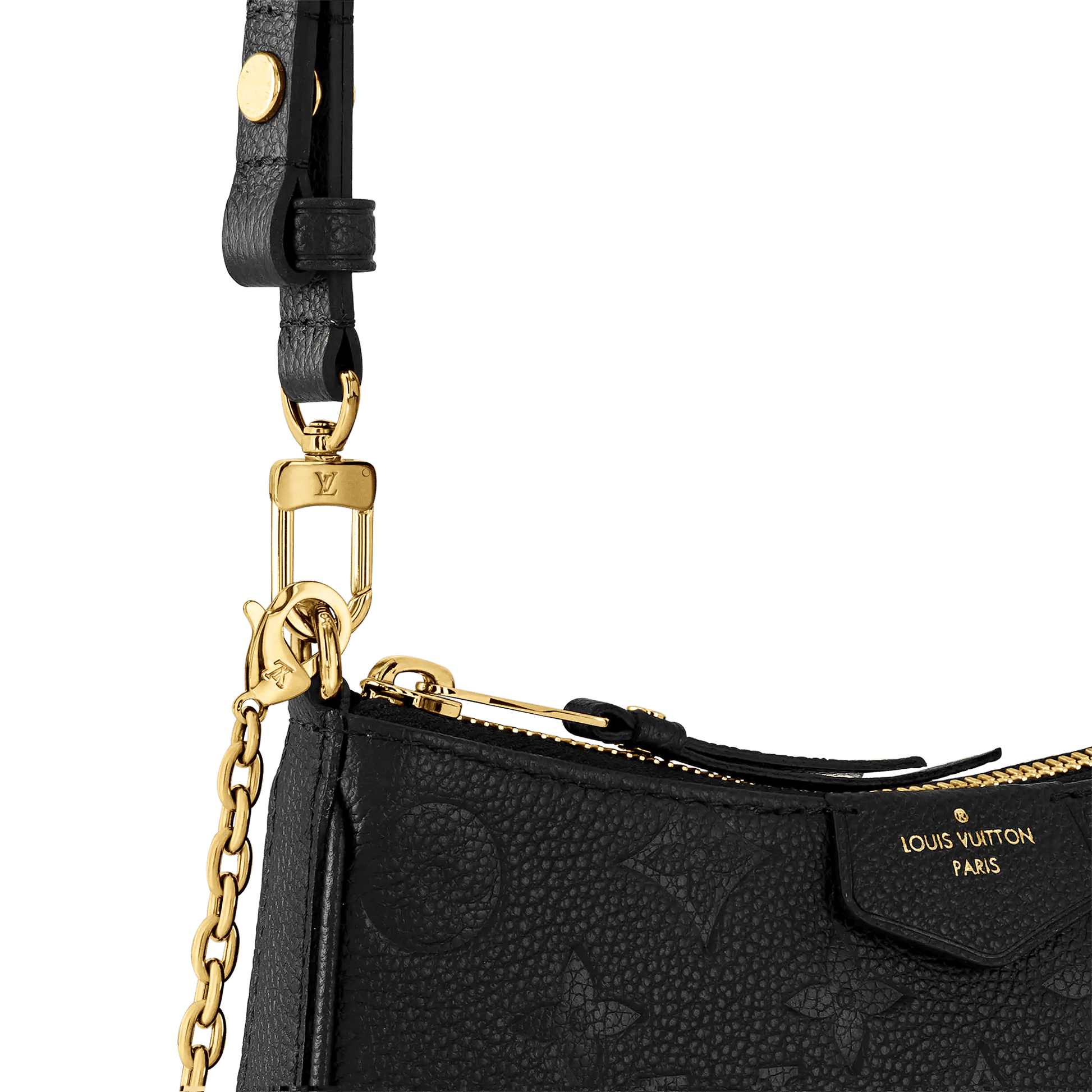 Women's Easy Pouch On Strap Black Monogram Empreinte Leather Pouch M80349
