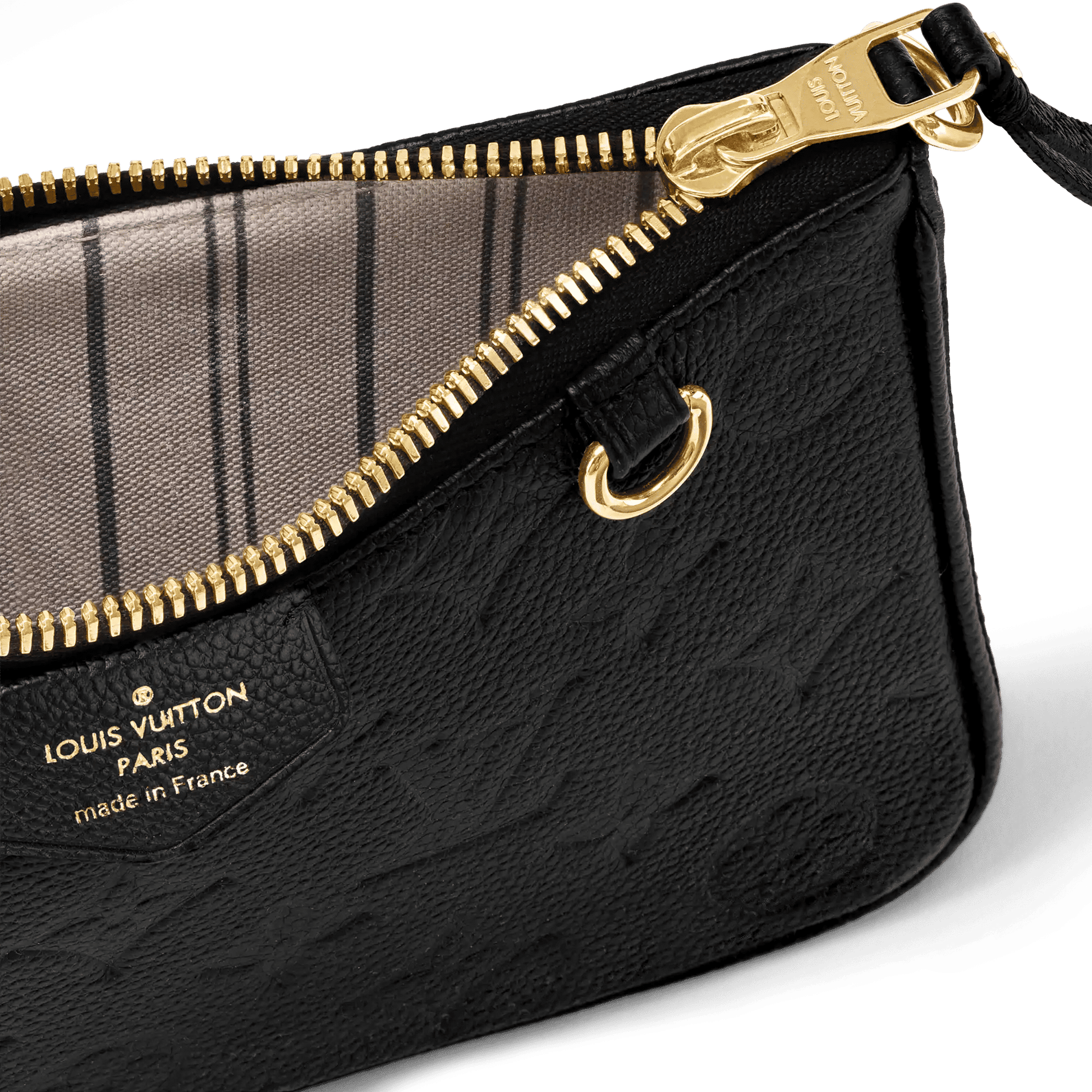 Women's Easy Pouch On Strap Black Monogram Empreinte Leather Pouch M80349