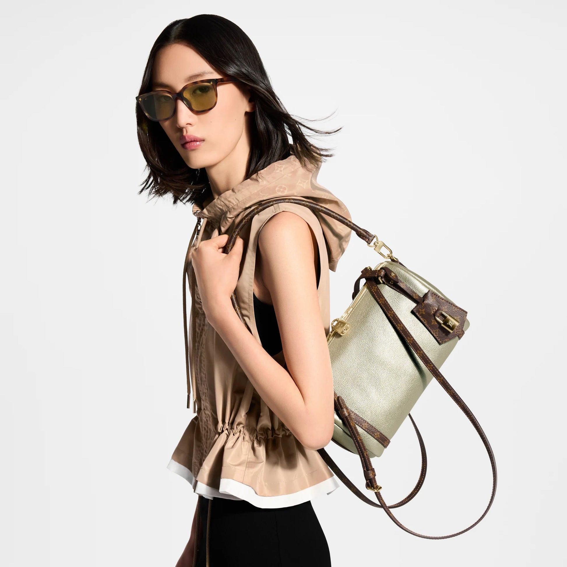 Women's Express PM Platinum Grained Calfskin Tote Bag