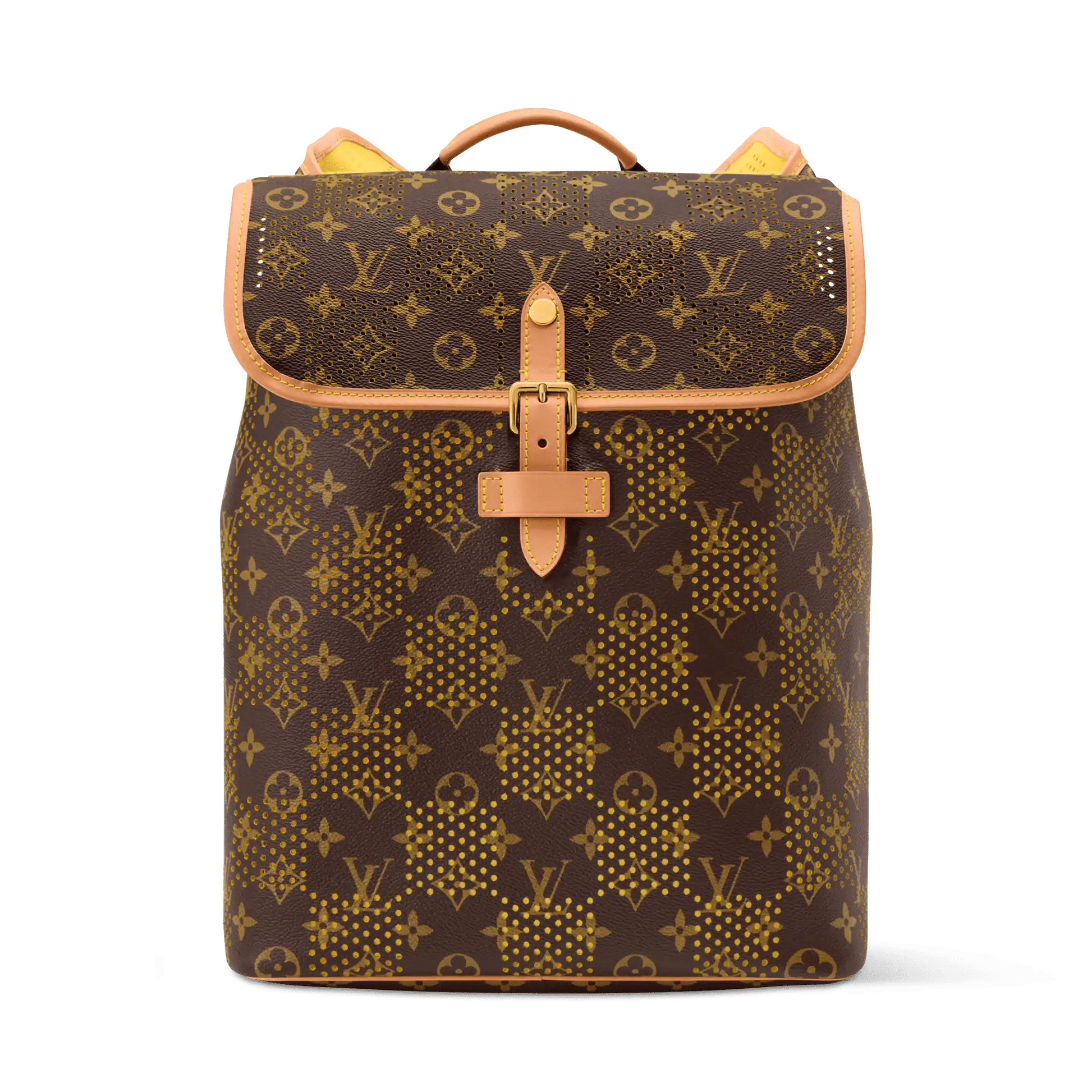Men's Flaneur Backpack Monogram Grid Jaune Mat