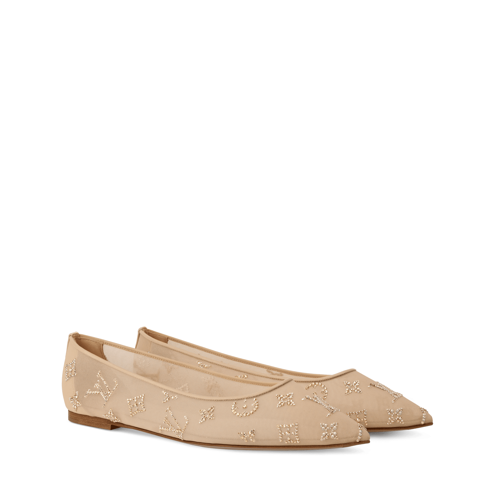Women's Gala Flat Ballerina Nude Mesh/Strass 1AIDQS