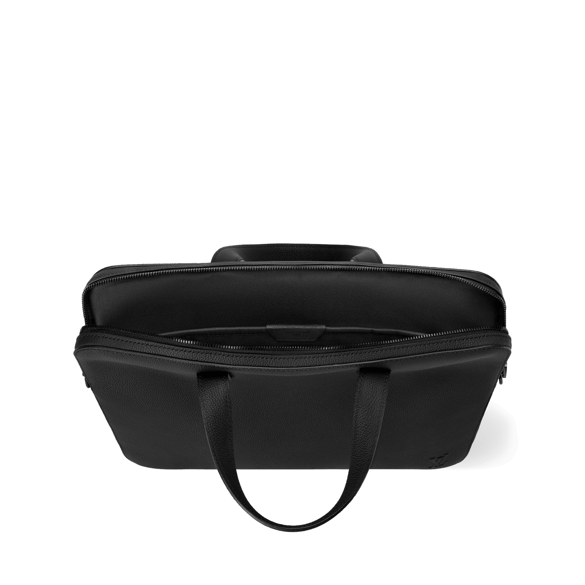 Men's Gate Briefcase Waxy Calfskin Black