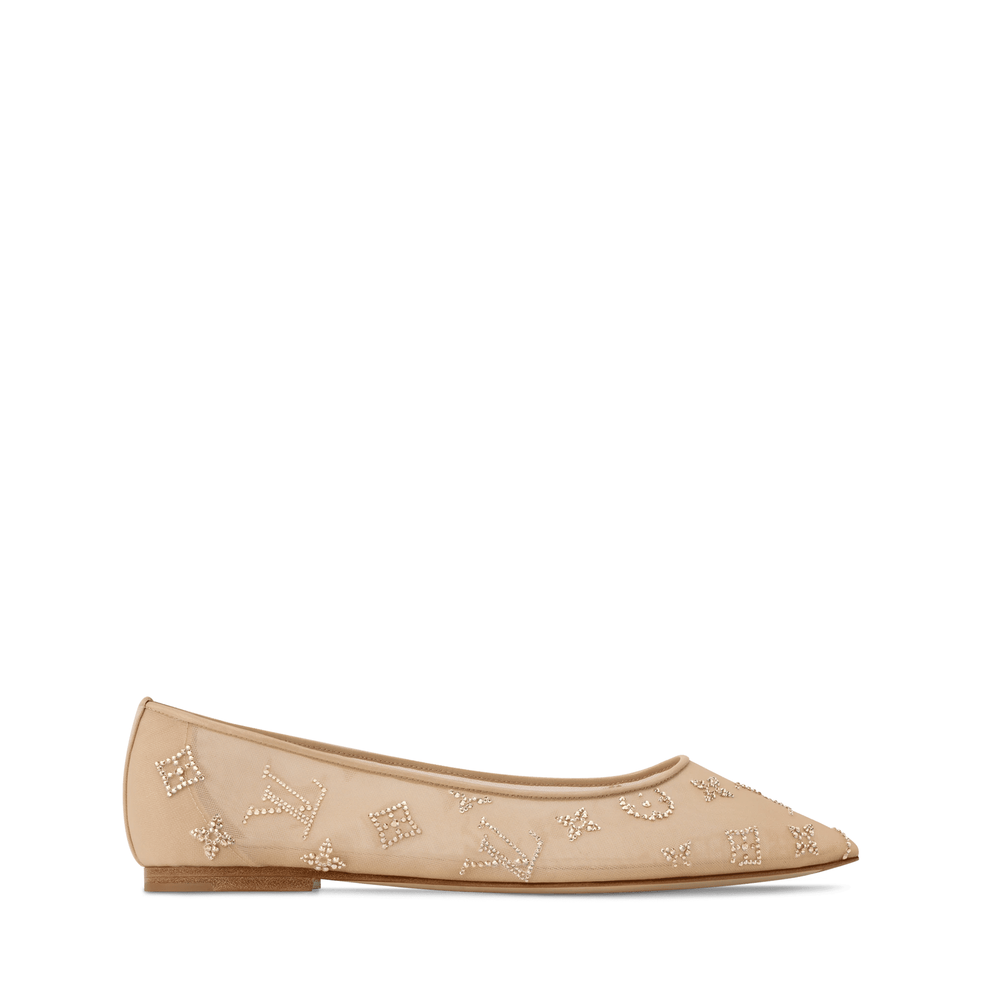 Women's Gala Flat Ballerina Nude Mesh/Strass 1AIDQS