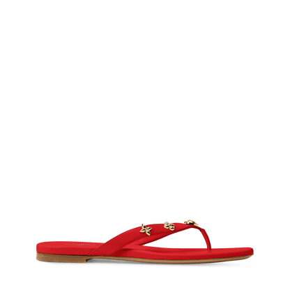 Women's Gaia Flat Thong Lambskin Square-Toe Mule 1AK46B