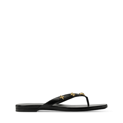 Women's Gaia Flat Thong Lambskin Square-Toe Mule 1AK45V