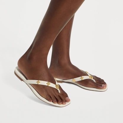 Women's Gaia Flat Thong Lambskin Mule 1AK46R