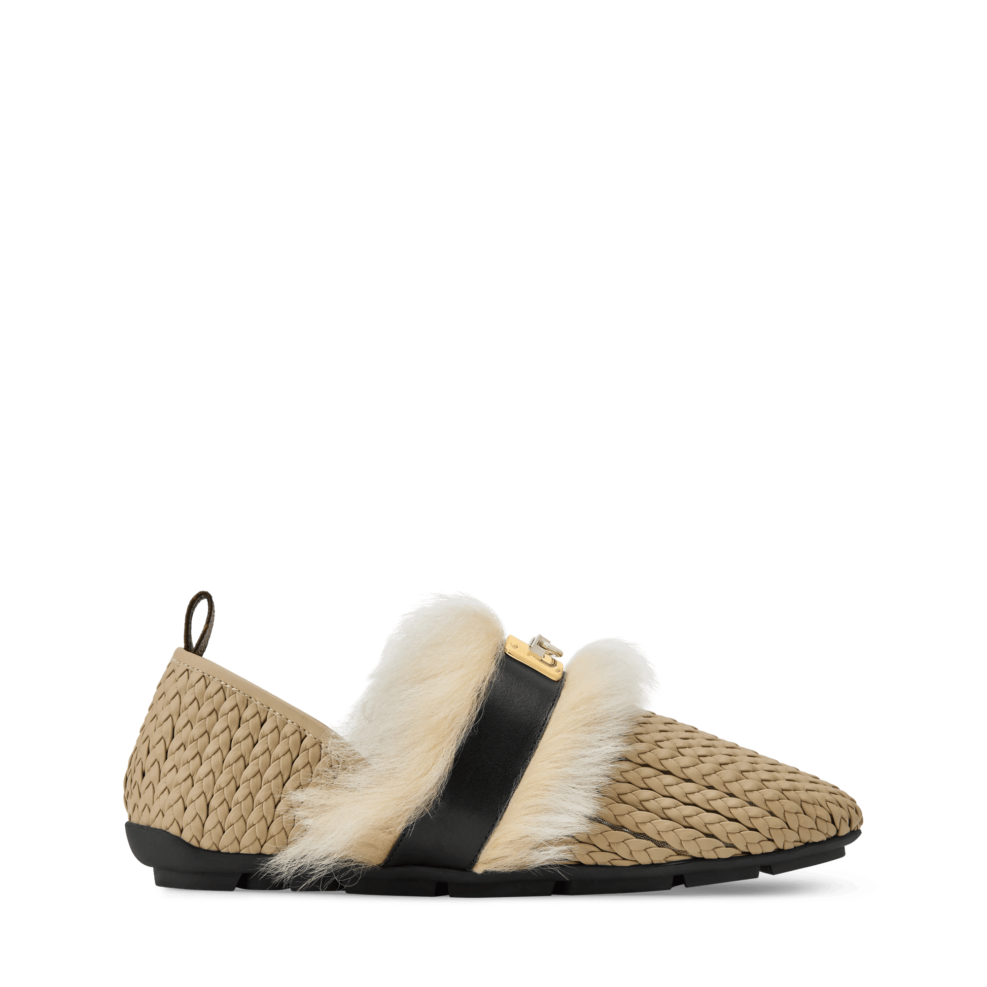 Women's Haven Flat Closed Mule Beige Braided Calf Leather Mule 1AK10F
