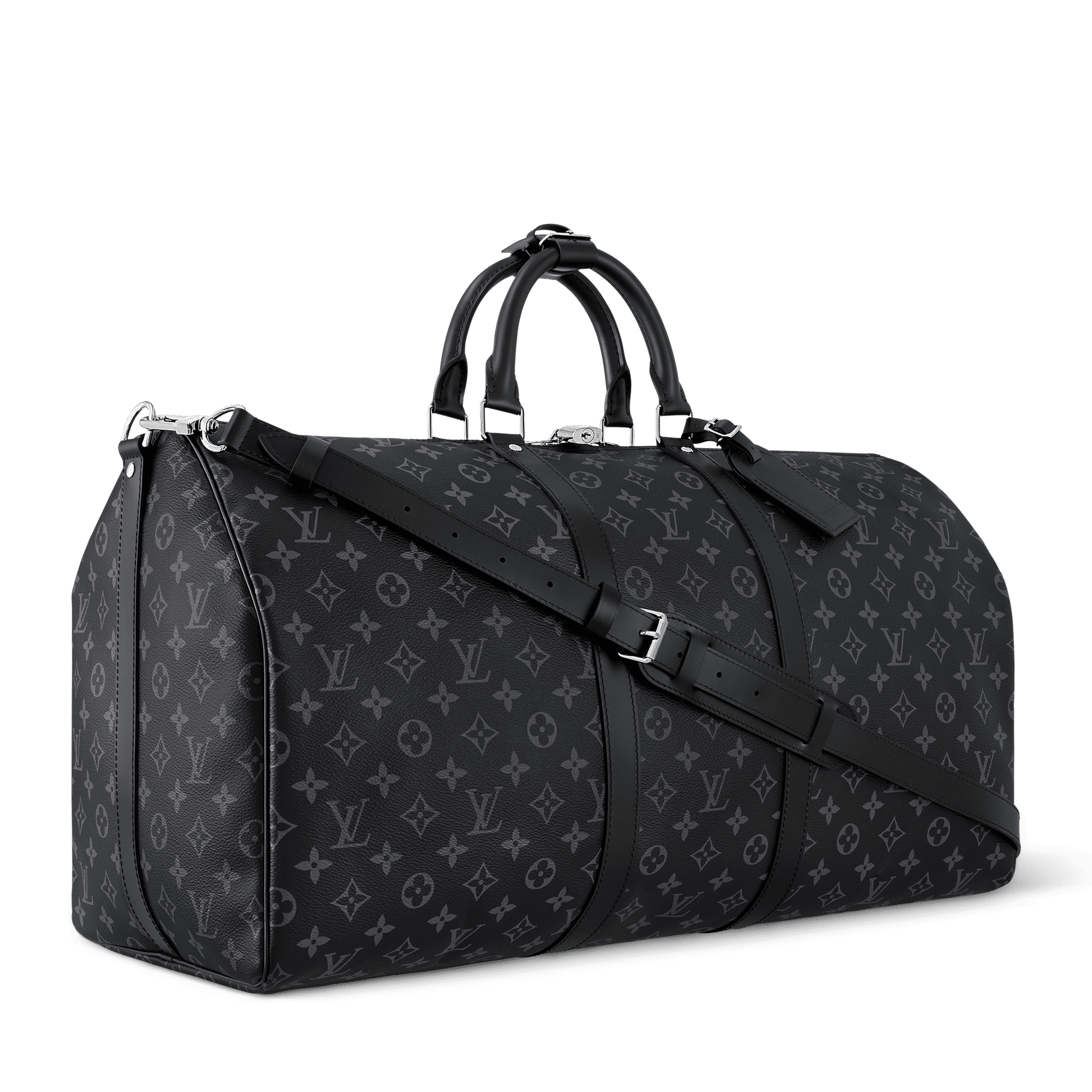 Men's Keepall 55 Bandoulière Bag Monogram Eclipse Grey
