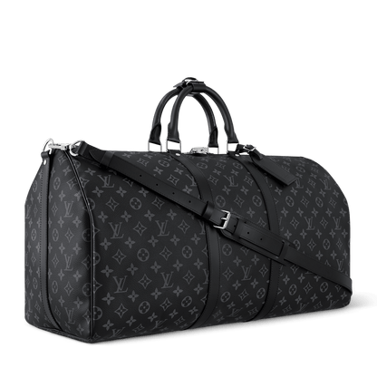 Men's Keepall 55 Bandoulière Bag Monogram Eclipse Grey