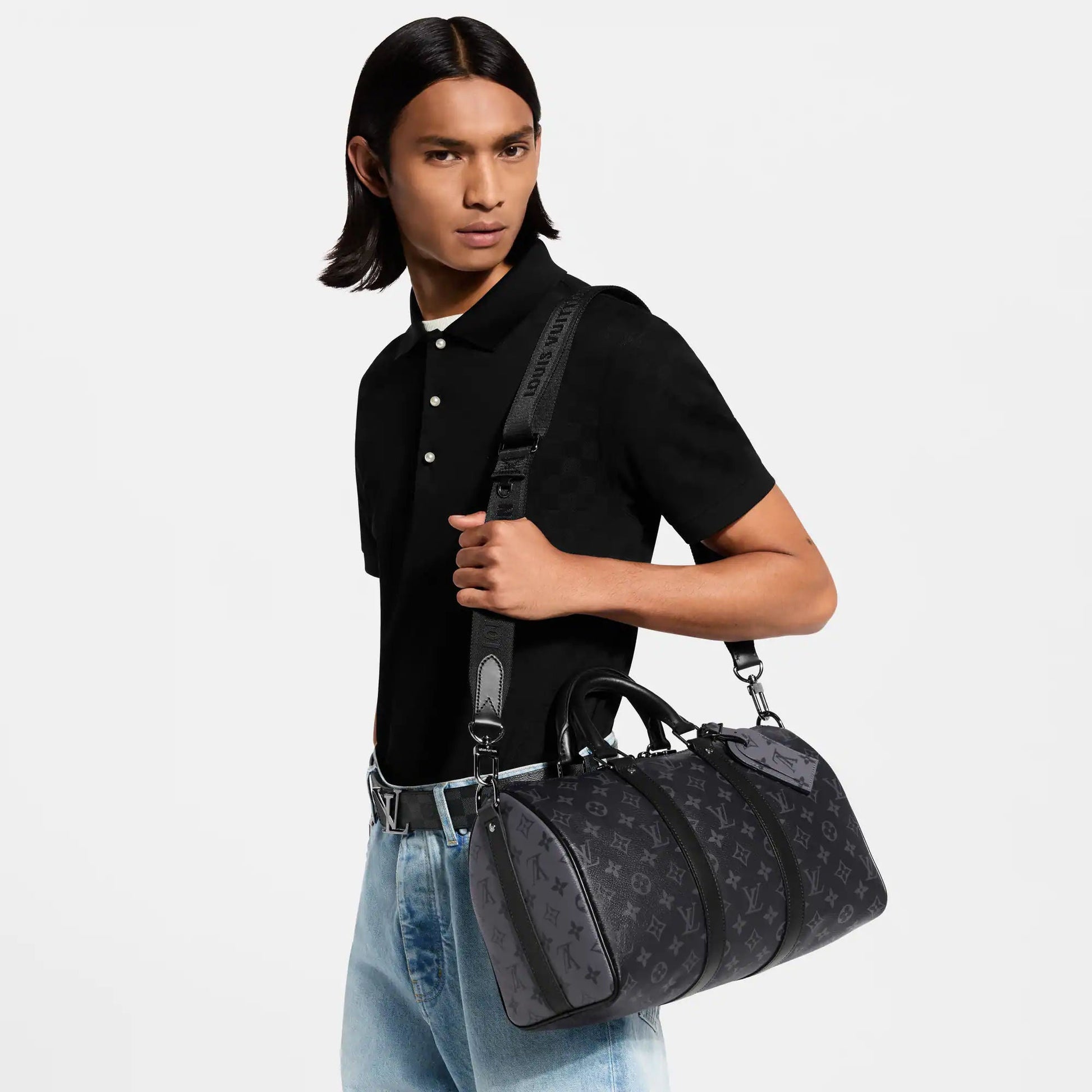 Men's Keepall 35 Bandoulière Bag Monogram Eclipse