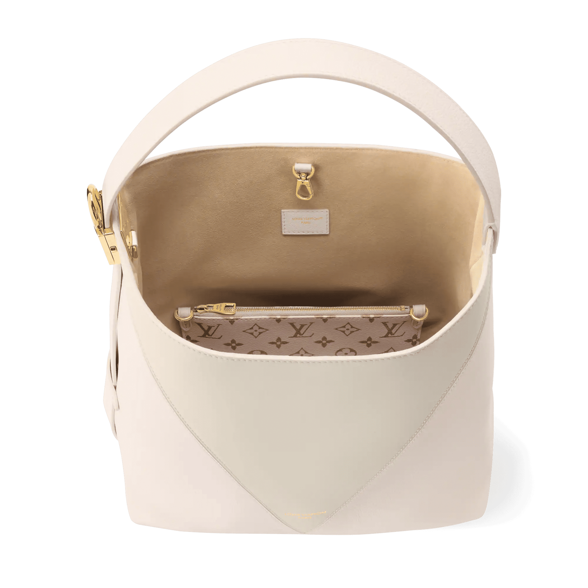 Women's Low Key Hobo MM Quartz Gray Calfskin Hobo Bag
