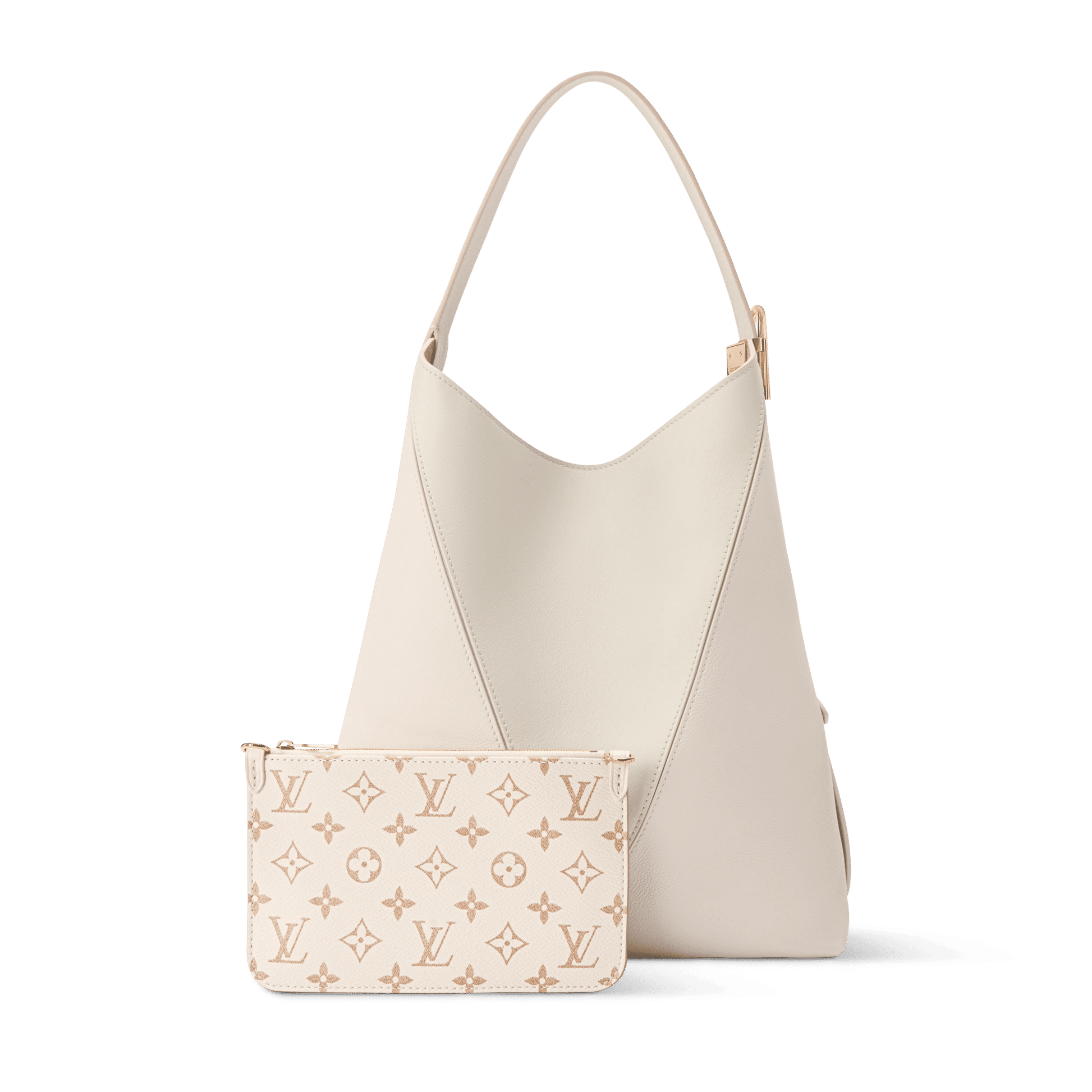 Women's Low Key Hobo MM Quartz Gray Calfskin Hobo Bag