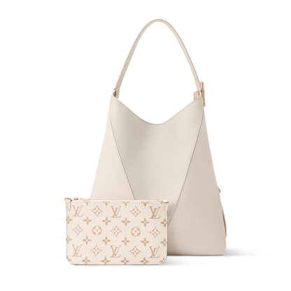 Women's Low Key Hobo MM Quartz Gray Calfskin Hobo Bag