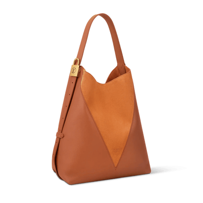 Women's Low Key Hobo MM Cognac Calfskin Hobo Bag