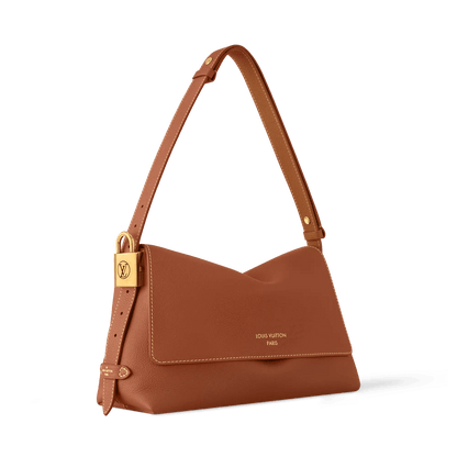 Women's Low Key Messenger Cognac Calfskin Leather Flap Bag M13151
