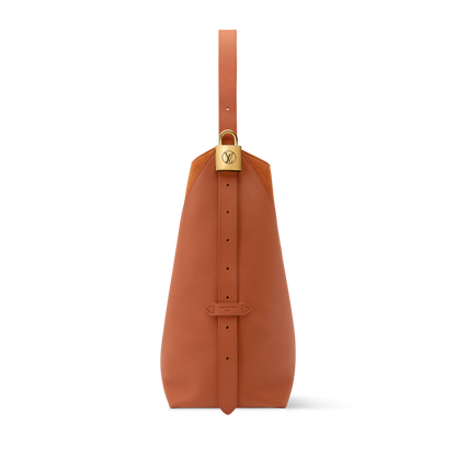 Women's Low Key Hobo MM Cognac Calfskin Hobo Bag
