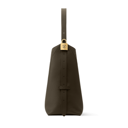 Women's Low Key Hobo MM Dark Fango Leather Hobo Bag
