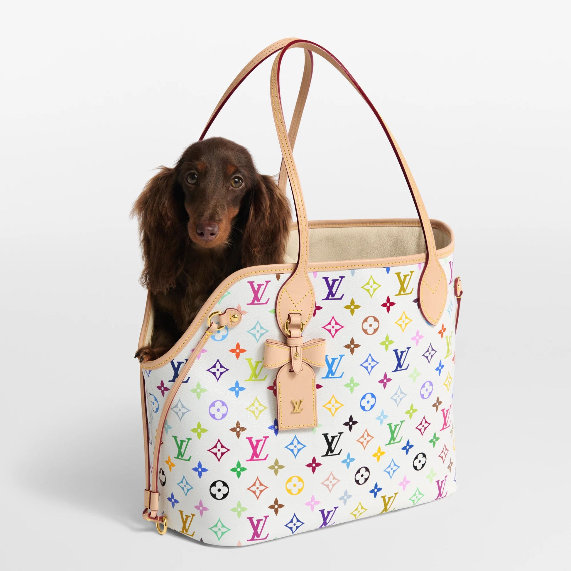 Neverwoof MM Pet Carrier Monogram Multicolore Blanc M27839