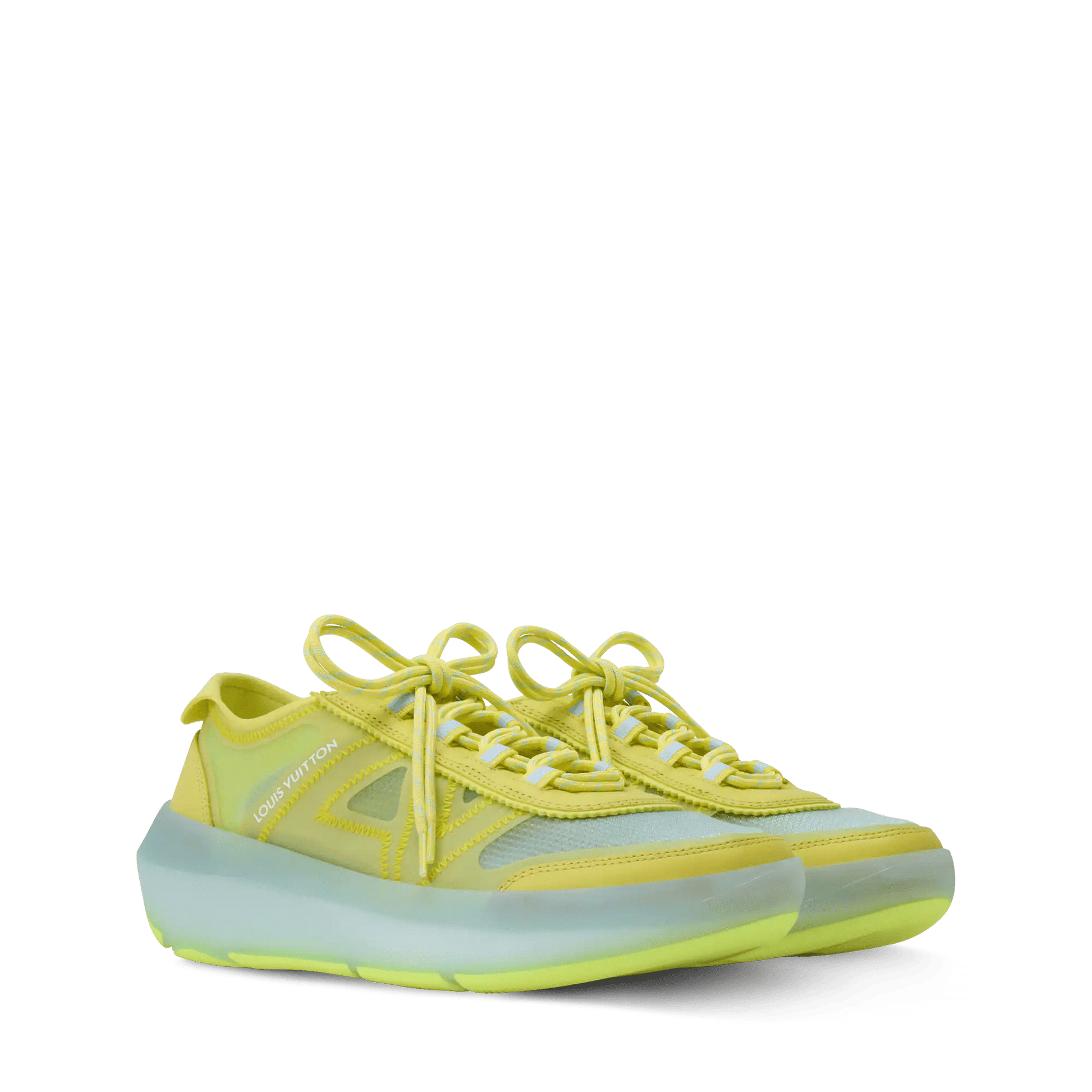 Women's LV Sprint Yellow Technical Mesh Sneaker 1AJOYK