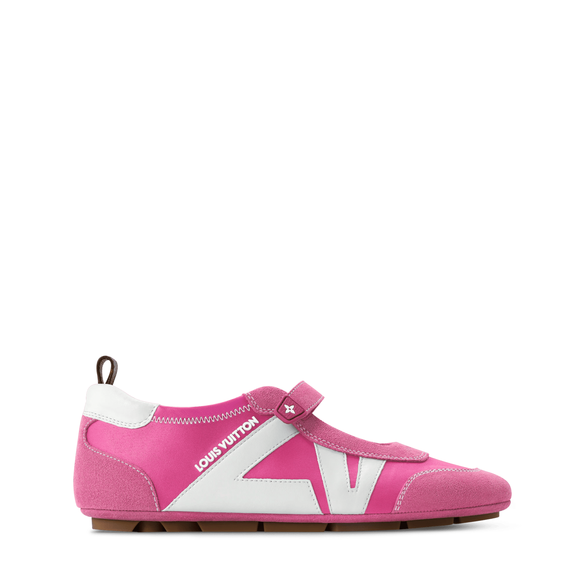 Women's LV Sneakerina Pink Technical Satin Mary Jane Sneaker 1AJOZK
