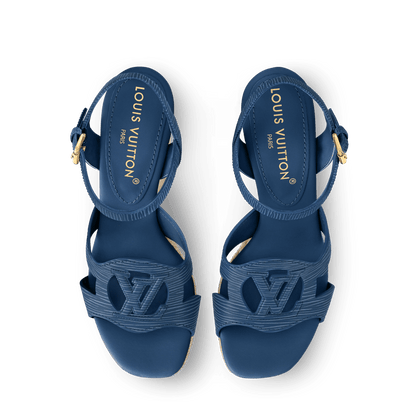 Women's LV Isola Wedge Espadrille Dark Blue 1AGYKT