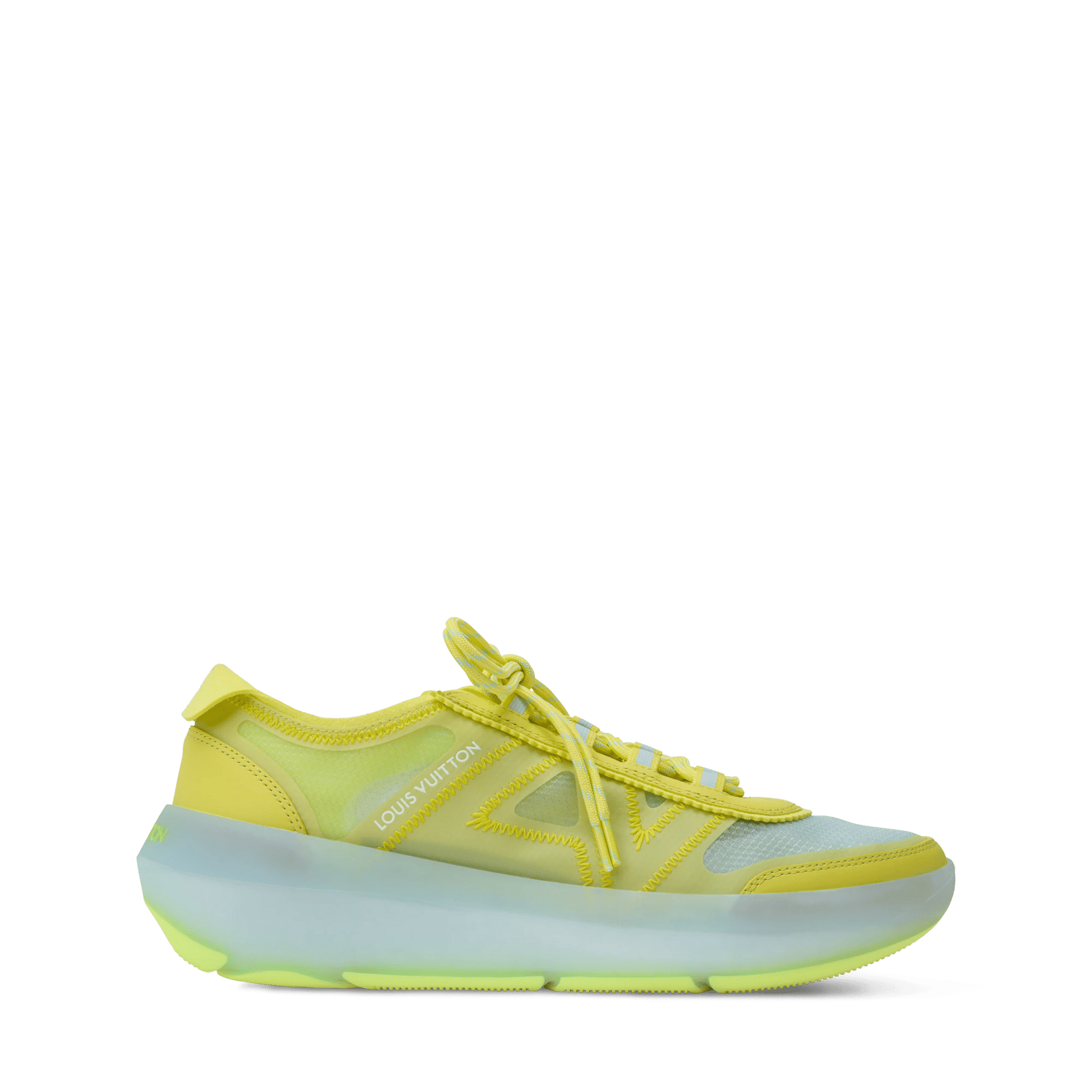 Women's LV Sprint Yellow Technical Mesh Sneaker 1AJOYK
