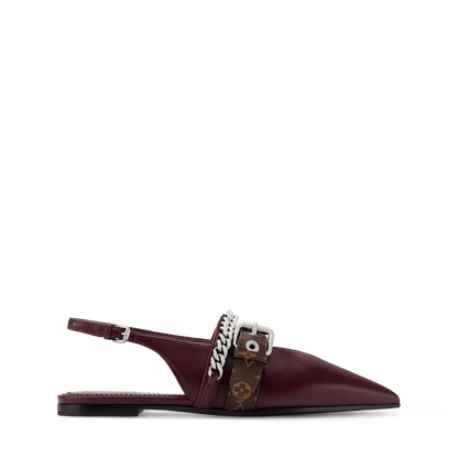 Women's LV Vibe Slingback Flat Ballerina Bordeaux Lambskin 1AICNX