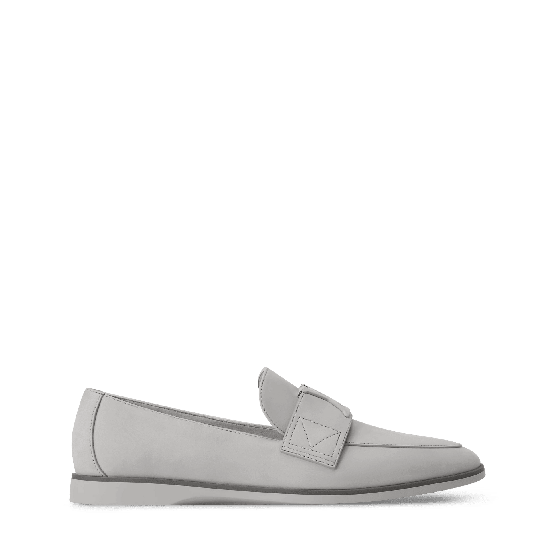 Women's LV Mare Flex Open Back Loafer Light Gray Nubuck Calf Leather 1AIGRO