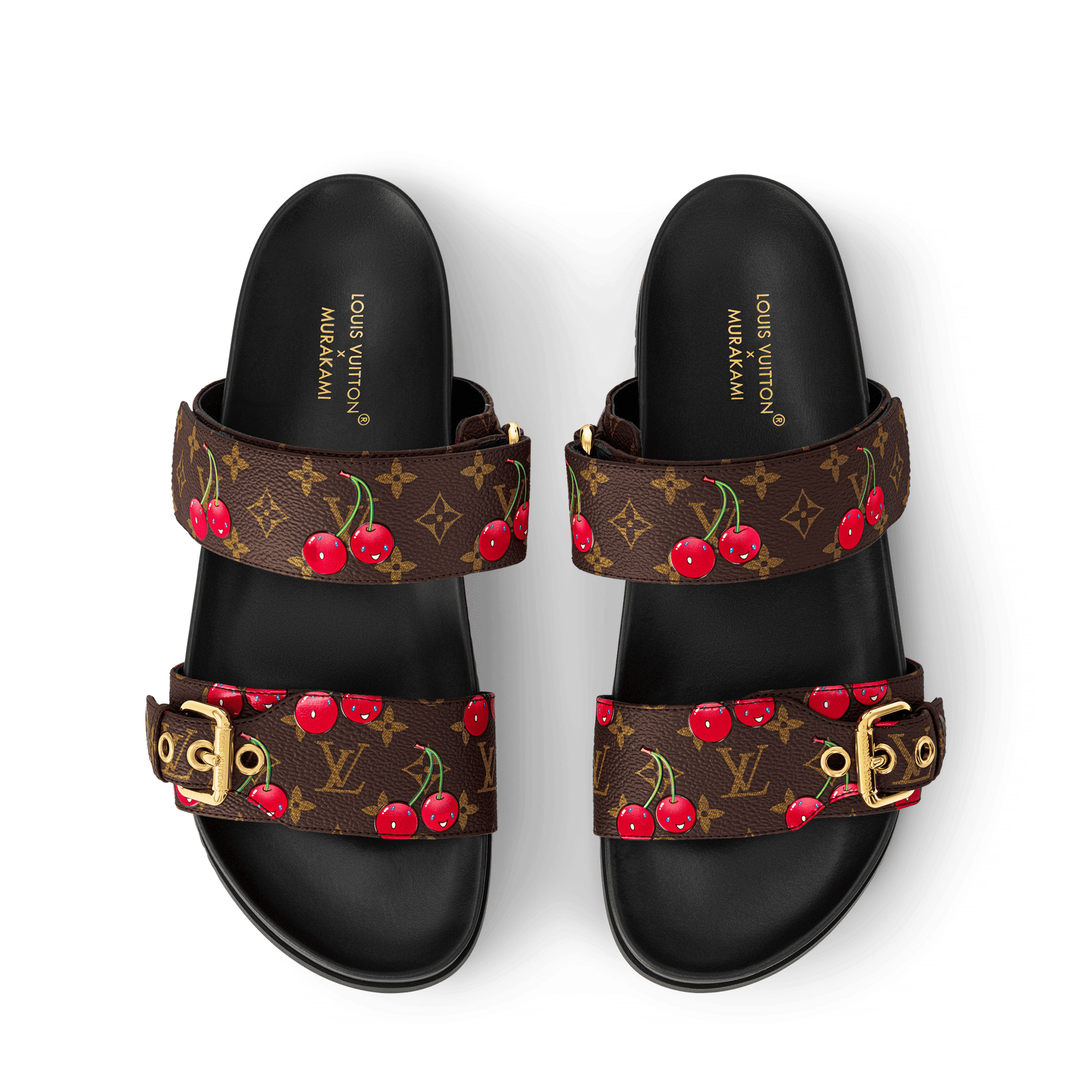 Women's Bom Dia Flat Comfort Mule Brown Monogram Cherry 1AHM03