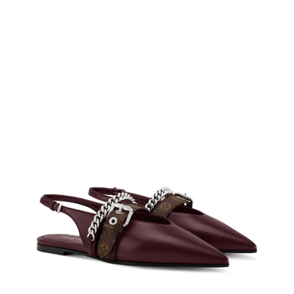 Women's LV Vibe Slingback Flat Ballerina Bordeaux Lambskin 1AICNX