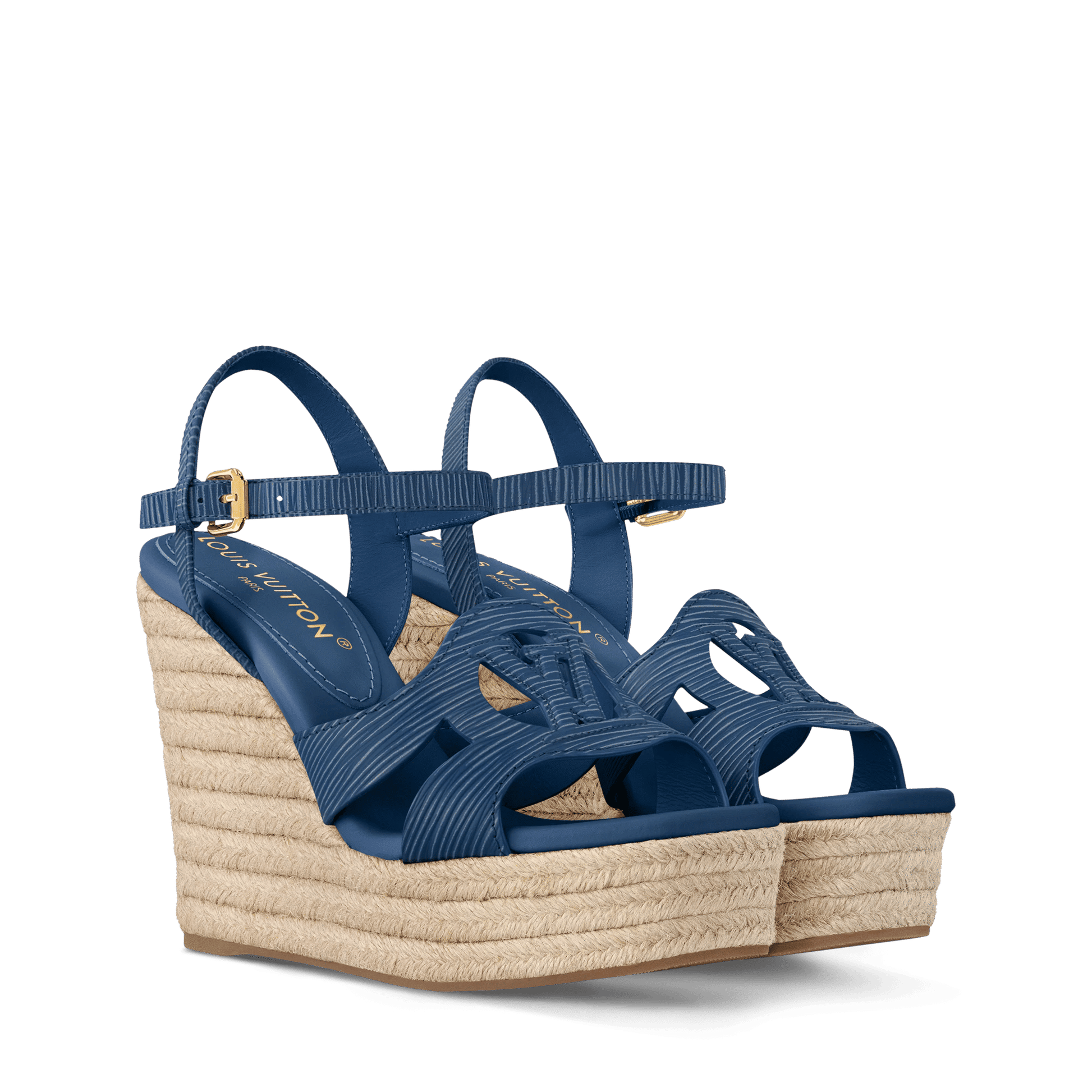 Women's LV Isola Wedge Espadrille Dark Blue 1AGYKT