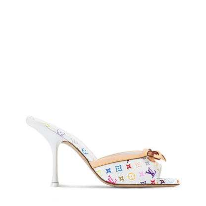 Women's 6AM Mule White Monogram Multicolore Canvas and Natural Leather 1AJSD9