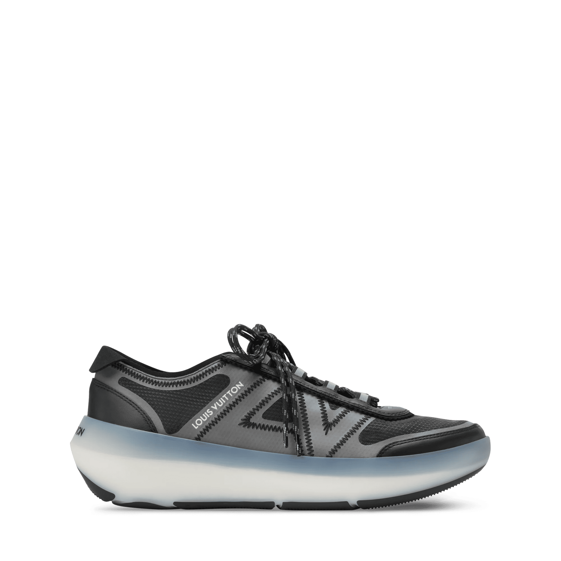 Women's LV Sprint Black Technical Sneaker 1AJOY1