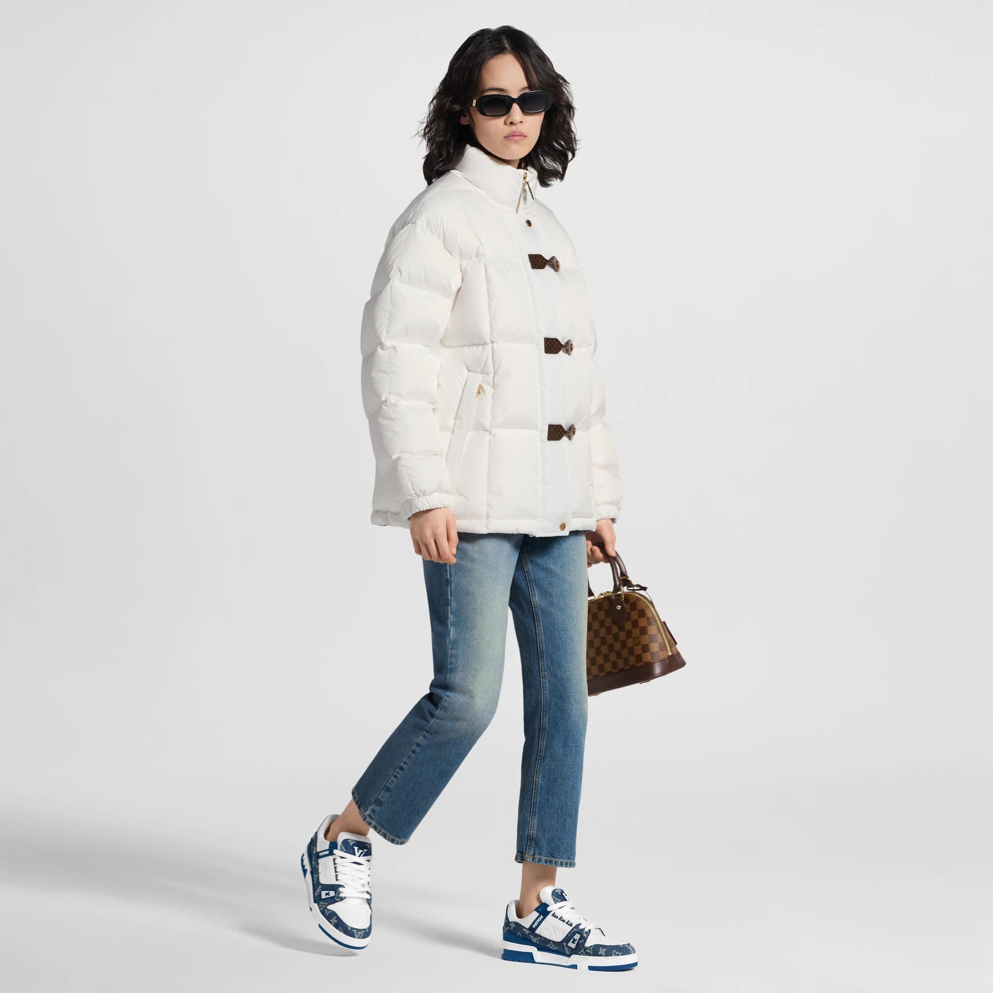 Women's LV Trainer Sneaker Light Blue 1AC2AO
