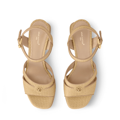 Women's Maya Heeled Platform Sandal Natural Raffia 1AHNPG