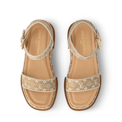 Women's Maya Platform Sandal Natural Monogram Raffia 1AHNOK