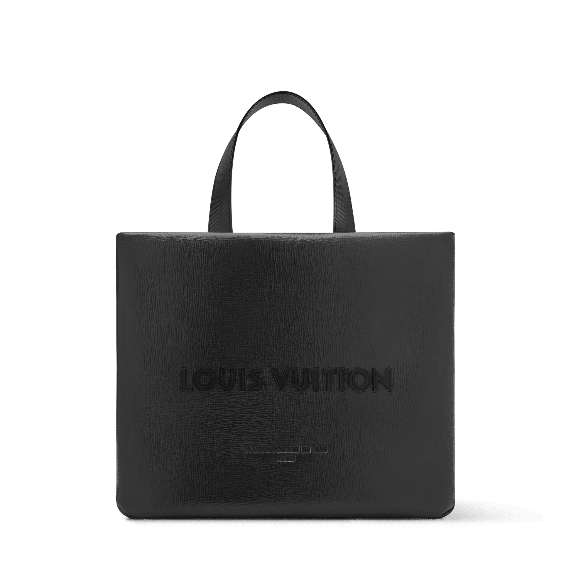 Mini Shopper Tote Monogram Calf Leather Black