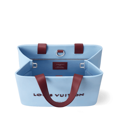 Mini Shopper Tote Calfskin Leather Frost Blue Silver-Toned Hardware