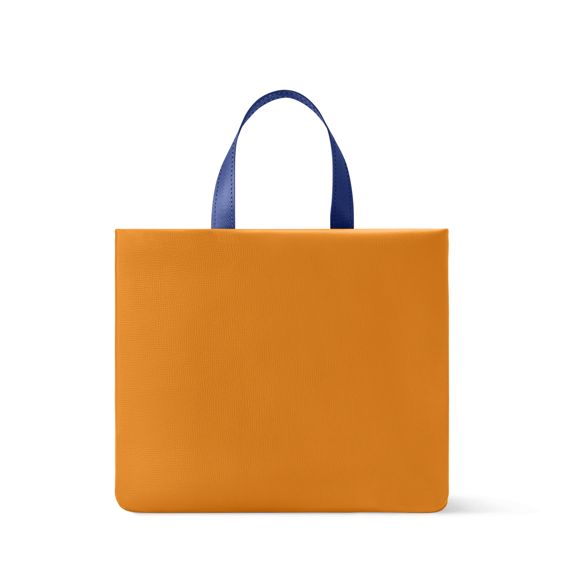 Men's Mini Shopper Tote Monogram Calf Leather Safran Yellow