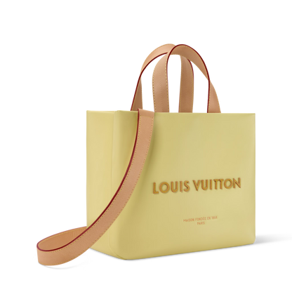 Mini Shopper Tote Calfskin Leather Daisy Yellow Gold-Toned Hardware