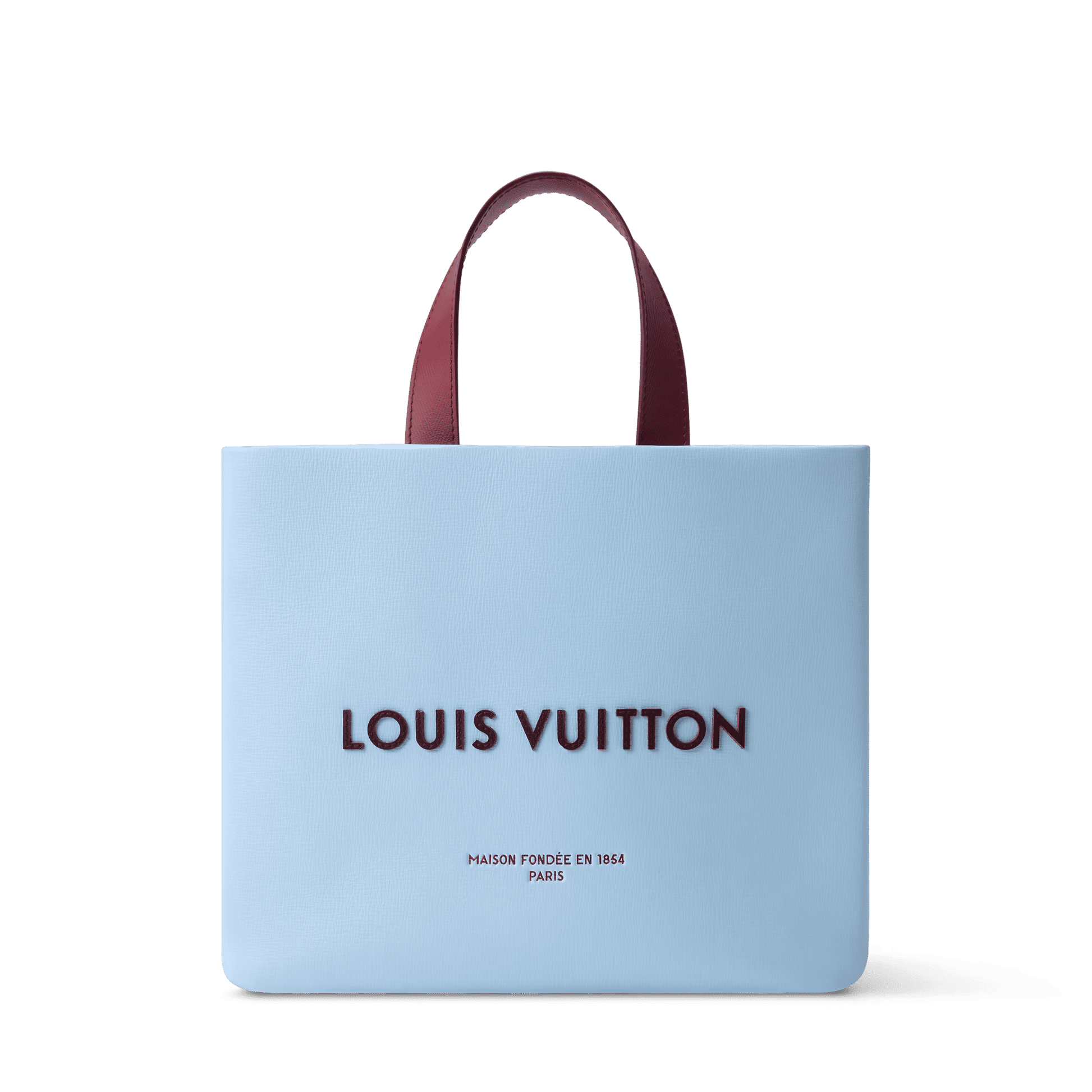 Mini Shopper Tote Calfskin Leather Frost Blue Silver-Toned Hardware