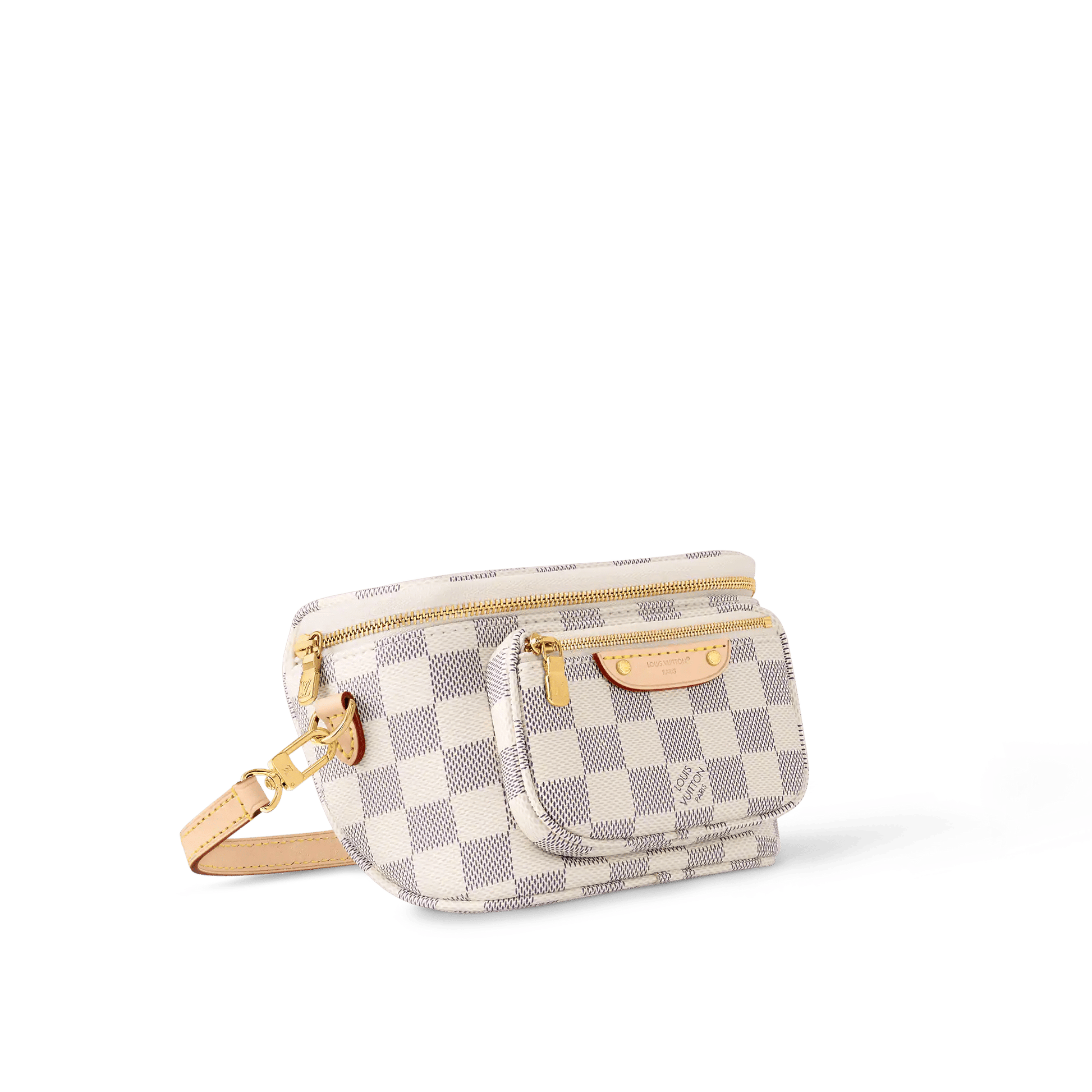 Mini Bumbag Damier Azur Coated Canvas Gold-Toned Hardware
