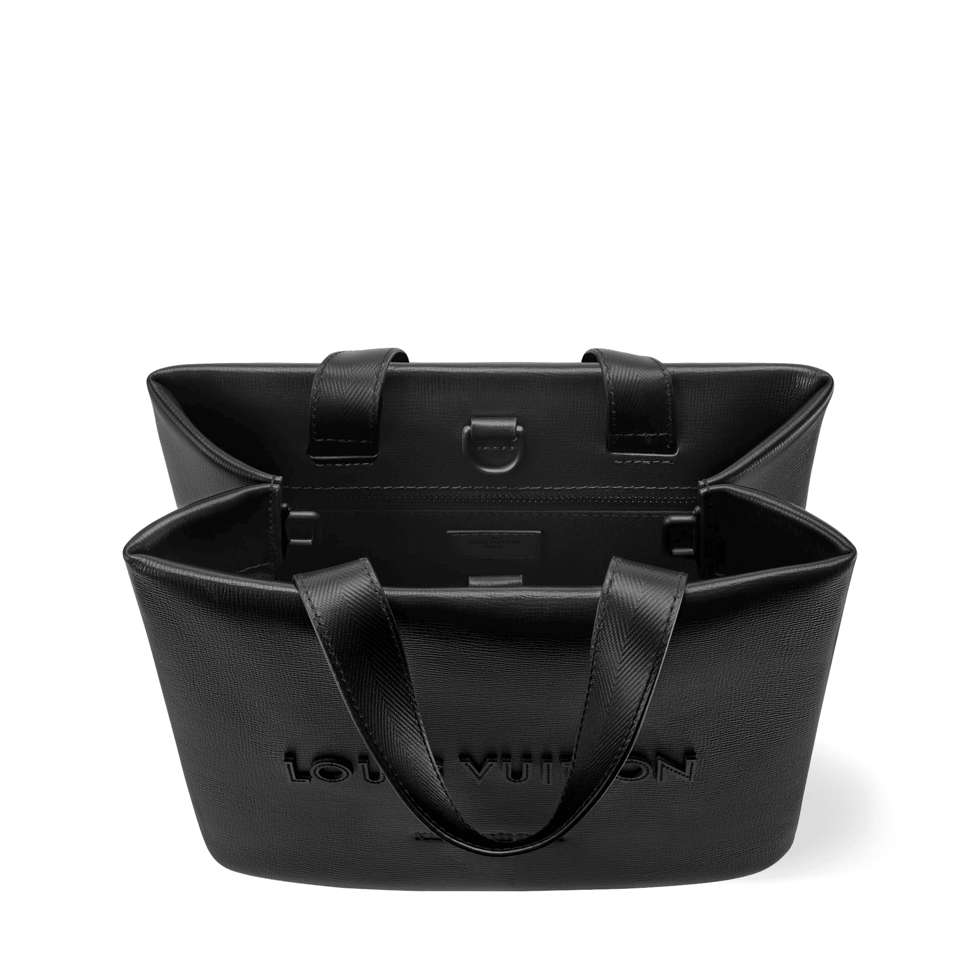 Mini Shopper Tote Monogram Calf Leather Black