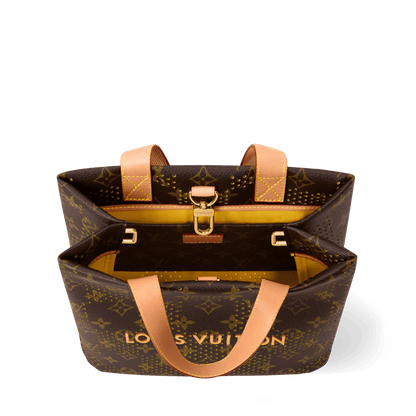 Men's Mini Shopper Tote Monogram Grid Jaune Mat