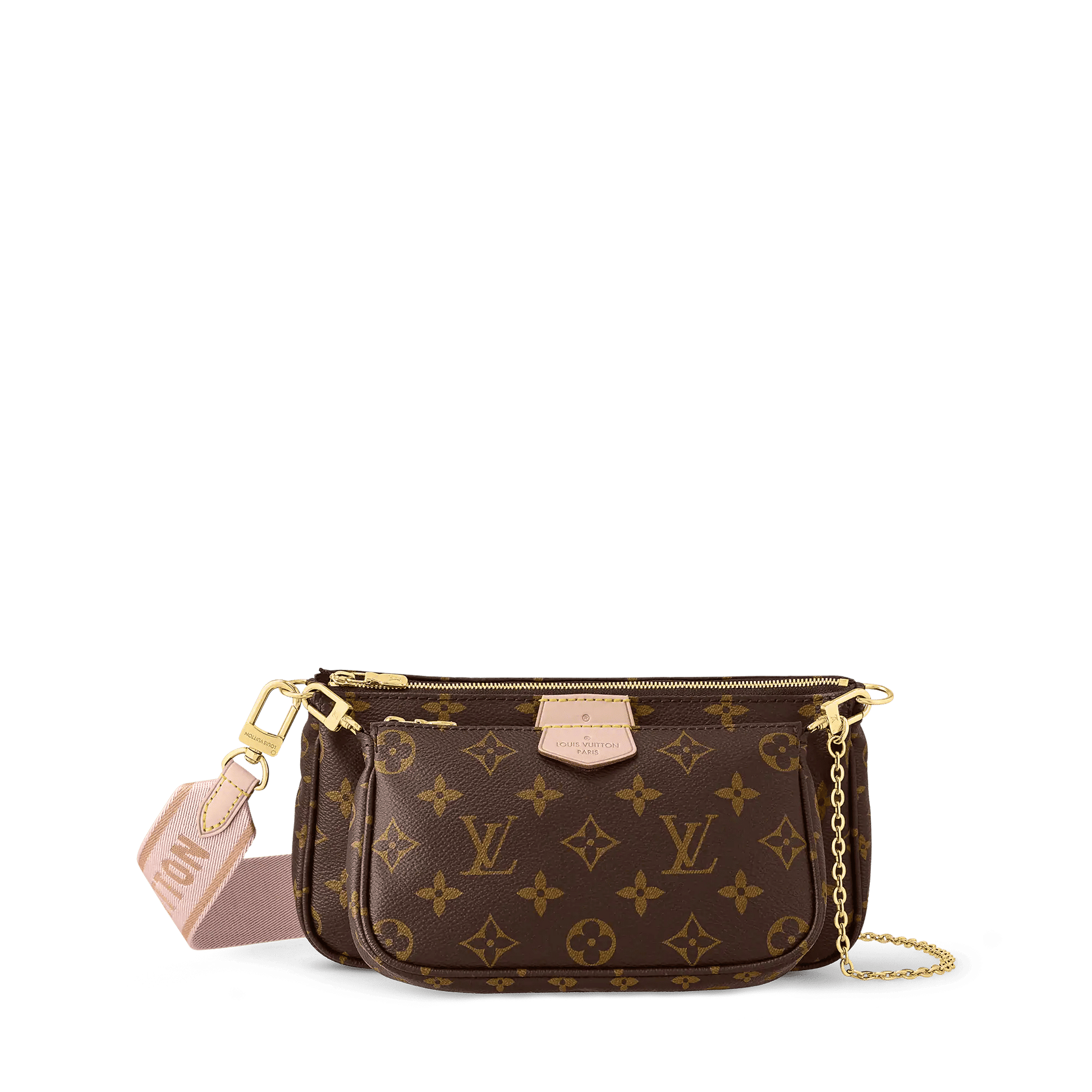 Women's Multi Pochette Accessoires Light Pink Monogram Coated Canvas Crossbody Bag M44840