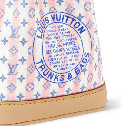 Women's Nano Noé LV Stamp Blue Minigram Canvas Nano Bag