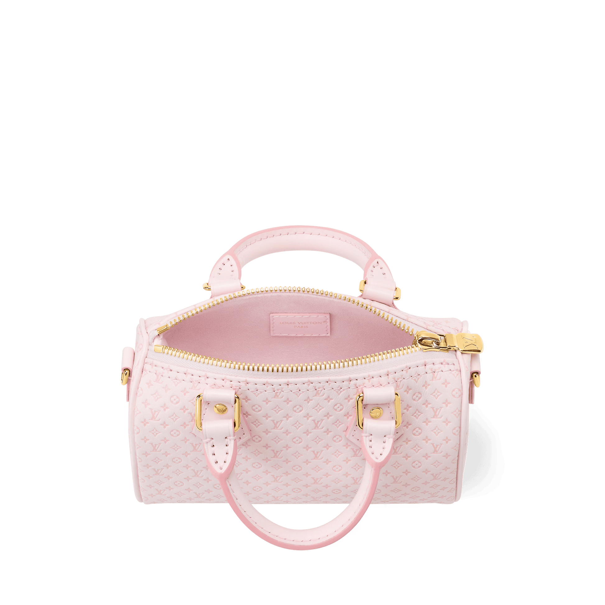 Nano Speedy Minigram Light Bliss Calfskin Leather Gold-Toned Hardware